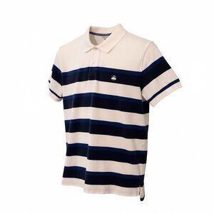 Brooks Brothers Navy and White Striped Polo Shirt
